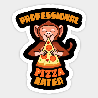 Professional Pizza Eater Monkey Sticker